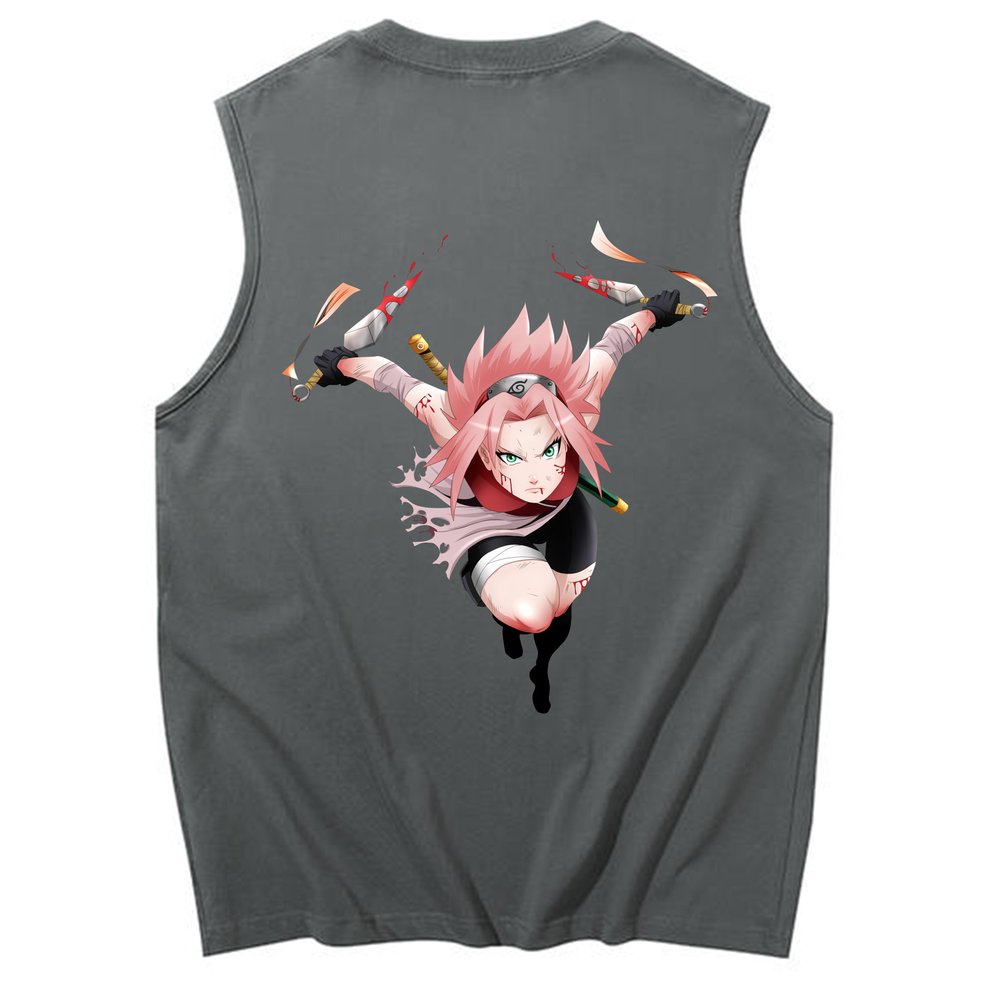 （画像用） NARUTO -ナルト- 春野サクラ Haruno Sakura コットン100％タンクトップ（背面プリント）